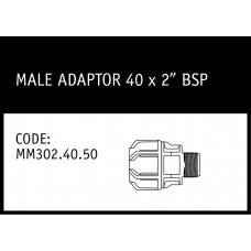 Marley Philmac Male Adaptor 40 x 2 BSP - MM302.40.50